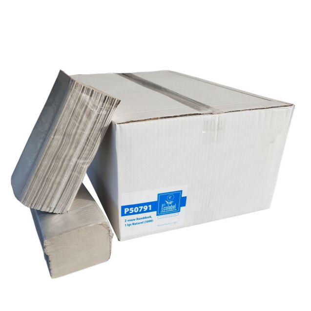 Afbeeldingen van Z-vouw handdoeken 1L recycl. naturel 50x