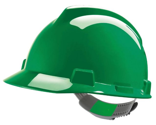 Afbeeldingen van MSA v-helm PE V-Gard Push-Key groen