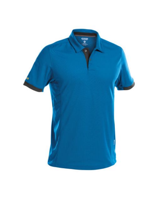 Afbeeldingen van Dassy polo Traxion azuur blauw/grijs S