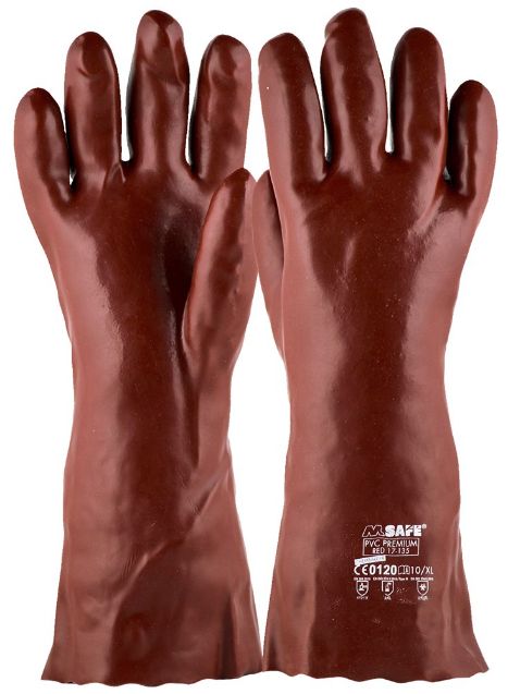 Afbeeldingen van Oxxa PVC Chem-Red handschoen 35 cm