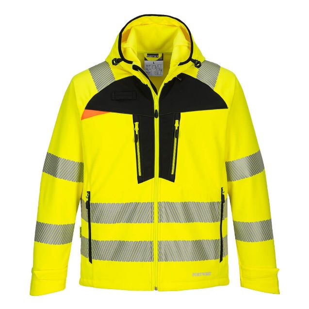 Afbeeldingen van PW Softshell Hi-Vis DX475 geel/zwart XL