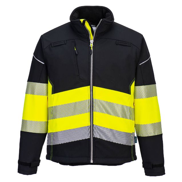 Afbeeldingen van PW PW375 Hi-Vis Softshell zw/geel XL