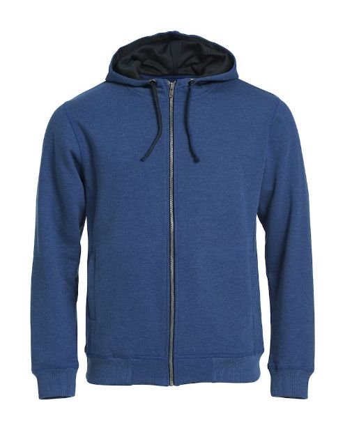 Afbeeldingen van Classic hoody full zip blauwmel. l