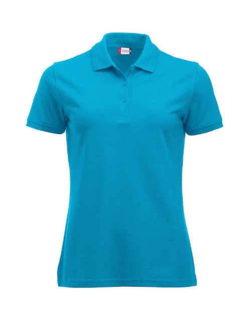 Afbeeldingen van Manhattan dames polo turquoise xl