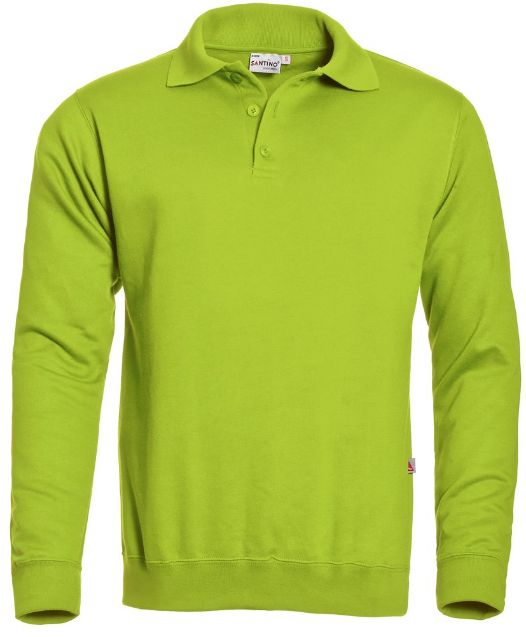 Afbeeldingen van Polosweater santino robin lime, s