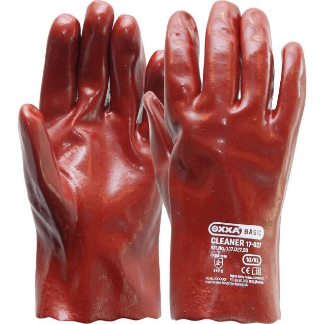 Afbeeldingen van Oxxa PVC handschoen rood 27 en 35 cm